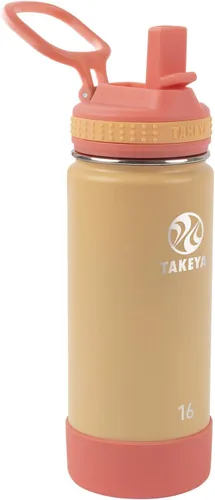 Miniatura 12 de Takeya Actives Kids - Botella de agua que brilla en la oscuridad con tapa con popote, botella de acero inoxidable con tapa sin BPA, reutilizable