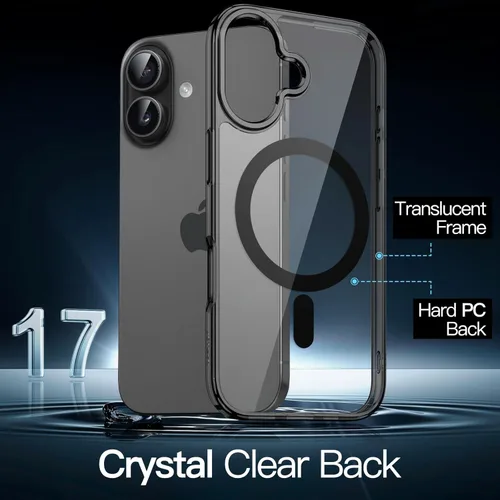 Miniatura 3 de JETech Funda magnética para iPhone 17 de 6.3 pulgadas, compatible con MagSafe, protector de teléfono a prueba de golpes, parte trasera transparente