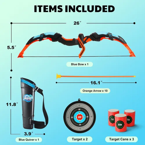Miniatura 4 de TOY Life Arco y flecha de juguete para niños 4 6 8 12, juego de arco y flecha para niños con luz, juego de arcos de tiro para niños