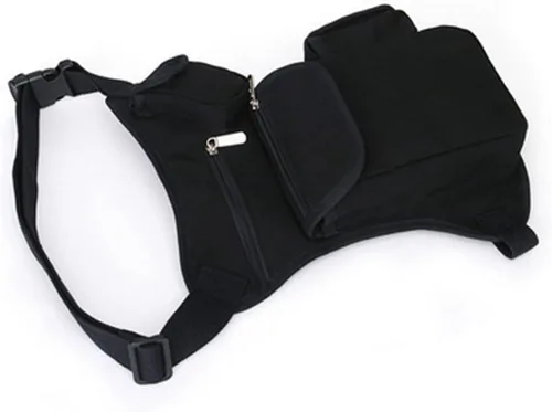 Miniatura 4 de Riñonera de lona, riñonera multiusos para carreras, táctica, de pierna caída, para motocicleta, ciclismo al aire libre, bolsa de muslo, Negro