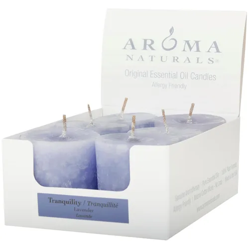 Miniatura 15 de Aroma Naturals Velas votivas con aceite esencial de clavo de naranja y canela, aroma blanco, perla de la paz, 5.5 x 3.75 x 2 pulgadas (paquete de 6)