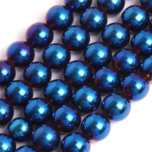 Miniatura 45 de GEM-Inside - Cuentas sueltas de hematita negra natural no magnética de 0.079 pulgadas, cuentas redondas de energía para fabricación de joyas, 15