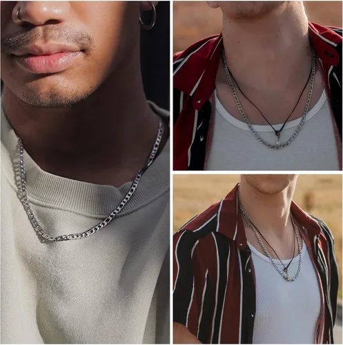 Miniatura 6 de SANNYRA Figaro - Collar de cadena de acero inoxidable para hombres y mujeres