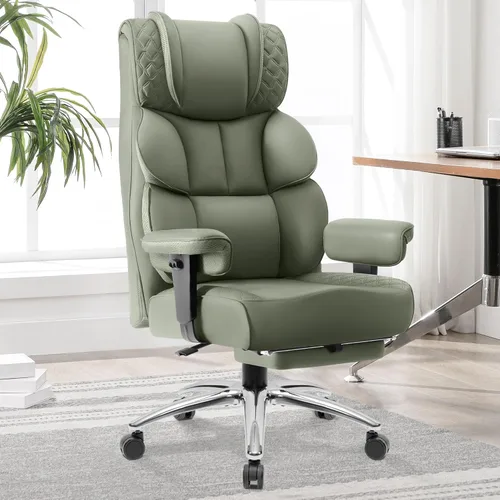 Miniatura 10 de Silla de escritorio de oficina BestGlory, silla de cuero para juegos grande y alta con reposapiés, sillas de computadora ejecutivas ergonómicas