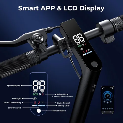 Miniatura 5 de Patinetes eléctricos – Scooter eléctrico para adultos, motor de 500 W, velocidad máxima de 18 MPH, neumáticos de 8.5 pulgadas, 21 millas, scooter