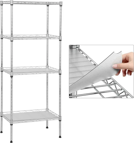 Miniatura 30 de Estantería de 3 niveles, estantería pequeña ajustable para armario, estantes de almacenamiento de cocina con ruedas, organizador de alambre de acero