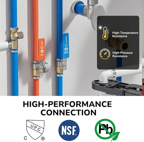 Miniatura 3 de Acoplamiento Pex de 1/2", Accesorios Pex, Accesorios de Engaste de Latón de Alta Resistencia para Tubos PEX con Construcción Resistente a Fugas