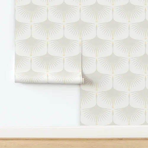 Miniatura 4 de Papel tapiz para despegar y pegar – Art Deco White Bird Naturaleza Moderno Wingspan Papel pintado extraíble personalizado por Spoonflower