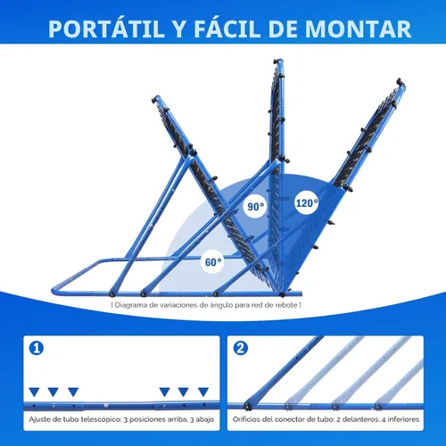 Miniatura 6 de Soccer Baseball Rebounder Net, Soccer Goal Net, Volleyball Softball Rebound Pitchback Net Quick-Switch Angle Training for Control, Passing Practice