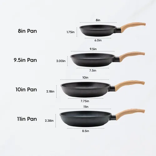 Miniatura 9 de IRIS USA, Inc. Sartén antiadherente de aluminio fundido con mango suave al tacto, sartén de 11 pulgadas