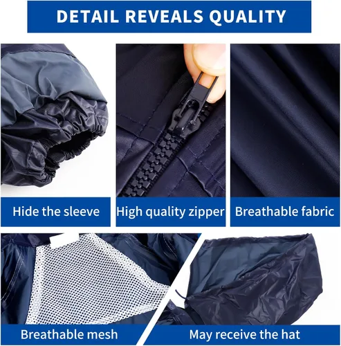 Miniatura 6 de Traje impermeable al aire libre impermeable transpirable alto rendimiento duradero lluvia Gear chaqueta con capucha