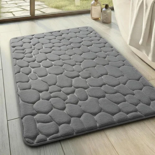 Miniatura 20 de YIHOUSE - Alfombra de espuma viscoelástica para pasillo, alfombras de baño con patrón de adoquín, superabsorbentes, alfombras de baño lavables a