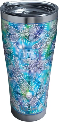 Miniatura 15 de Tervis Traveler - Vaso aislado de triple pared con diseño de libélula de teñido anudado mantiene las bebidas frías y calientes, 20 onzas, acero