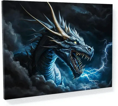 Miniatura 17 de Sense Canvas Dragon Creative 9 - Lienzo decorativo para pared, diseño de dragón para pared, póster grande para el hogar, 40 x 30 pulgadas, 0.75