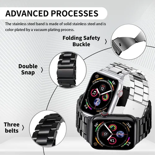 Miniatura 3 de Correa y Caja de Acero Inoxidable Compatible con Apple Watch iWatch Ultra Series 11 10 9 8 7 6 5 4 3 2 1 SE 49mm 45mm 46mm 44mm 42mm 41mm 40mm 38mm