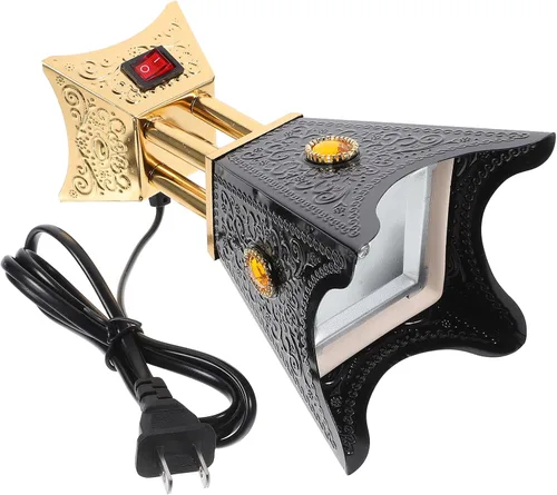 Miniatura 8 de Cabilock Quemador de incienso eléctrico Bakhoor enchufable con diseño de metal hueco para el hogar, oficina, spa, yoga, aromaterapia, mesa