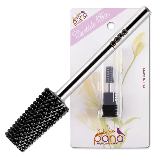 Miniatura 10 de PANA - Cabezal cónico de carburo con vástago de 3/32 pulgadas (negro, grano grueso), broca de uñas para eliminación rápida de acrílico o gel duro