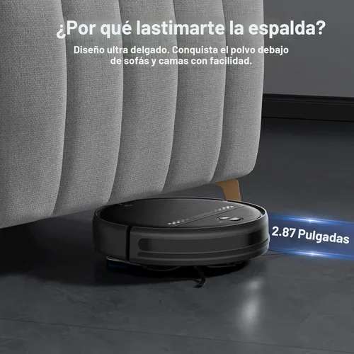 Miniatura 3 de Robot aspirador y trapeador para pelo de mascotas, robot aspirador 2 en 1 para suelos duros y alfombras con diseño delgado de 2.87 pulgadas, control