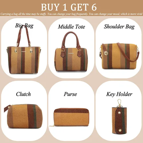 Miniatura 2 de 2E-youth Designer Purses and Handbags for Women Satchel Shoulder Bag Tote Top Handle Bag