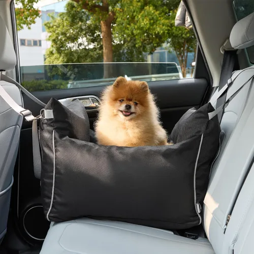 Miniatura 8 de Lesure Asiento de Coche Elevador para Perros Pequeños - Asiento de Coche Impermeable para Perros con Bolsillos de Almacenamiento, Correa