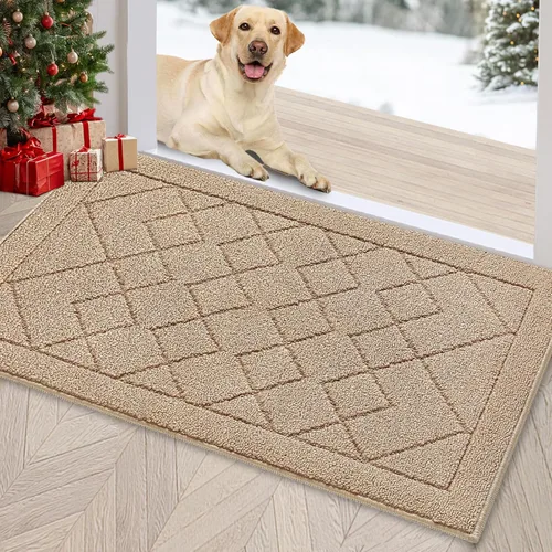Miniatura 7 de REFETONE Tapete para interiores, tapete para puerta trasera o delantera de 20 x 32 pulgadas, felpudo, parte trasera de goma, antideslizante