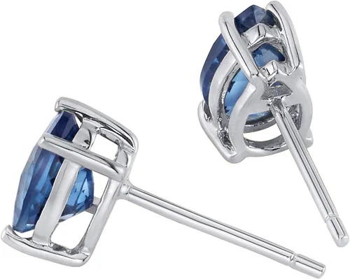Miniatura 3 de Peora Aretes de topacio azul Londres de oro blanco de 14 quilates para mujer, piedra preciosa natural, forma de pera de 1.50 quilates, grado AAA