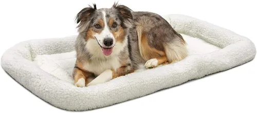 Miniatura 18 de Cama para mascotas MidWest Bolster, ideal para cajas de metal para perros, se puede lavar a máquina y secar, Gris carbón