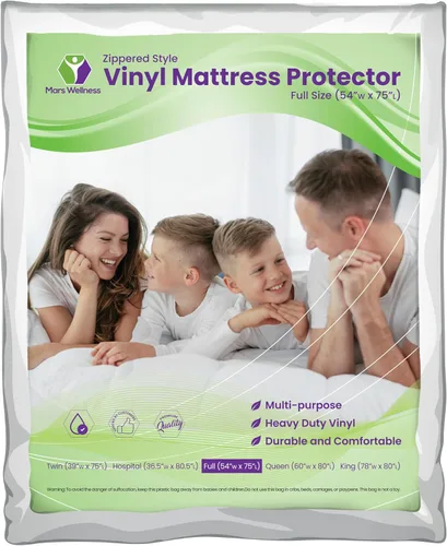 Miniatura 9 de Mars Wellness Protector y funda de colchón de vinilo impermeable, funda de colchón blanca con cremallera, funda de colchón para chinches, 1 paquete