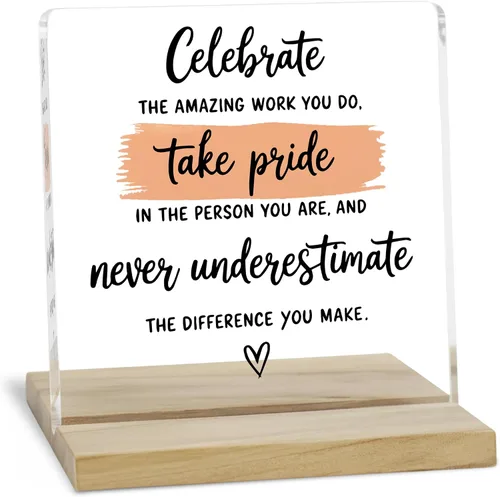 Miniatura 21 de Regalos de aliento para mujeres, señal decorativa, placa acrílica "You Are Amazing", señal "You Are Loved" de JAXXERO