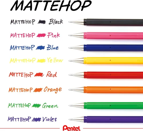 Miniatura 11 de Pentel Mattehop - Cartera con rodillo de gel de 0.039 in, 7 piezas, colores originales Surtido