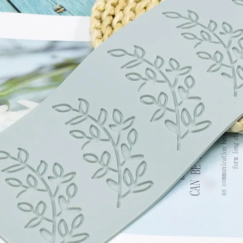 Miniatura 4 de Hojas de árbol huecas de silicona de hoja de helecho, pteridófito, molde de fondant de caramelo de chocolate 3D de loto para decoración de cupcakes
