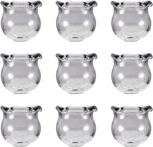 Miniatura 18 de FASHEWELRY 10 piezas Tapas de Flores de Vidrio Hechas a Mano Cuentas Florales de Cristal Transparentes en Forma de Trompeta Espaciadores de Flores a
