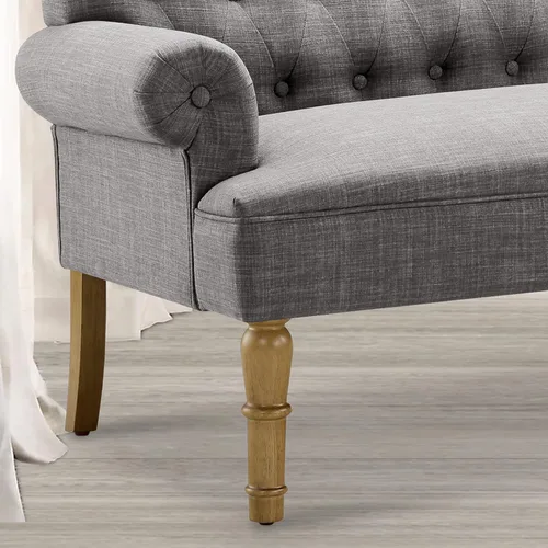 Miniatura 7 de Rosevera Drennan Loveseat - Sofá para sala de estar, lino, color ceniza