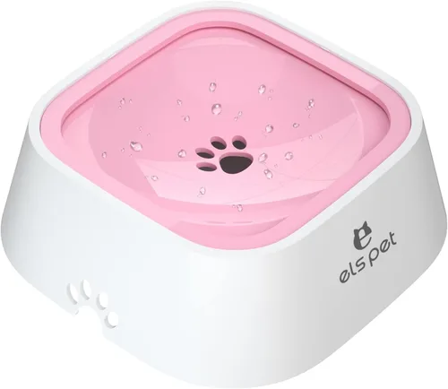 Miniatura 10 de ELS PET - Dispensador de agua sin derrames y de alimentación lenta - Tazón de viaje de gran capacidad de 70oz/2L para perros y gatos (Gris)