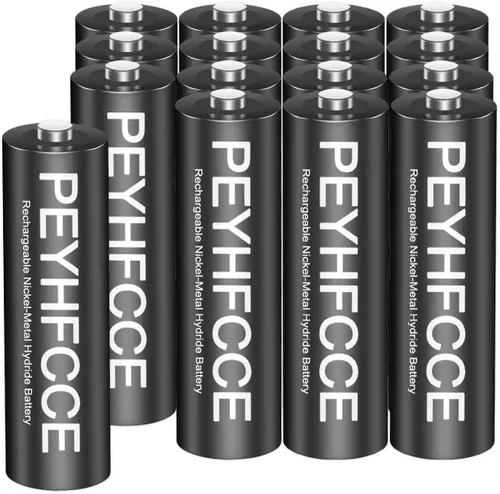 Baterías AA recargables de 600 mAh, batería AA NiMH de 1.2 V de alta capacidad para luces solares al aire libre y dispositivos domésticos,