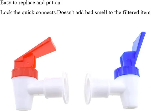Miniatura 4 de HAHIYO Piezas dispensadoras de agua de 0.630 in de diámetro interior rojo y azul al tacto blanco del grifo del grifo boquilla reutilizable sin fugas