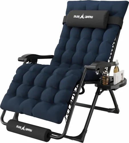 Miniatura 26 de Amopatio Silla de gravedad cero de gran tamaño, silla reclinable de 29 pulgadas de ancho, con bloqueo y reposapiés mejorados, soporte para tazas