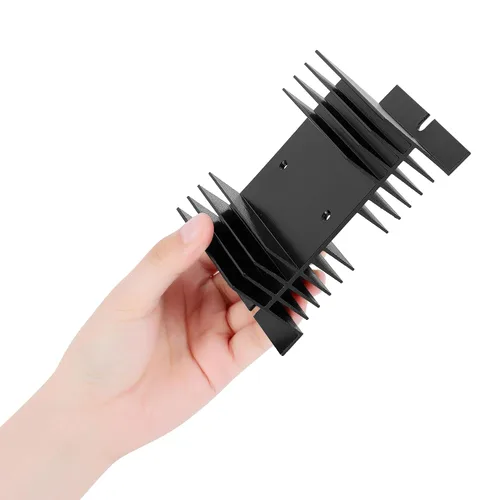 Miniatura 6 de uxcell Disipador de calor de aluminio negro 4.9 "x 2.8" x 2"/12.5 x 7 x 5 cm Aletas de enfriamiento disipador de calor disipador de calor para relé