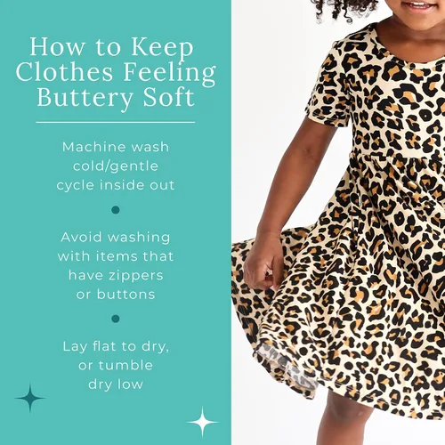 Miniatura 21 de Posh Peanut - Vestidos para niñas – Vestido suave para niña hecho con viscosa de bambú – Vestidos de otoño, primavera y verano para niñas