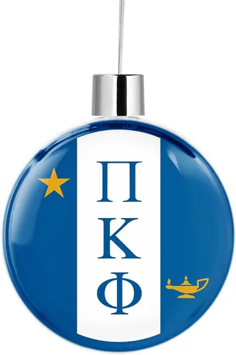 Miniatura 4 de Pi Kappa Phi Fraternity - Adorno redondo y plano para árbol de Navidad, decoración para fiesta de árbol, decoración del hogar y vacaciones