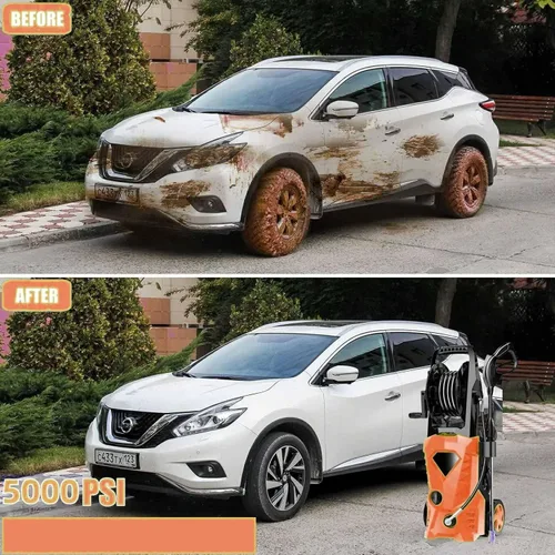 Miniatura 4 de Lavadora a presión eléctrica 5000PSI 2025 2.8GPM Lavadora de alta potencia con 4 boquillas de presión y botella de jabón para el hogar, lavado