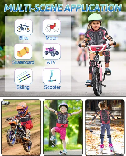 Miniatura 5 de StarknightMT Conjunto de Armadura para Motocicleta Infantil, Equipo para Moto de Tierra, Chaleco Protector para Pecho, Columna Vertebral, Espalda