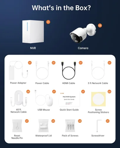 Miniatura 9 de Sistema de cámara de seguridad PoE 4K con NVR, 4 cámaras exteriores con cable de 8 MP, grabación local 24/7, sin tarifas mensuales, detección