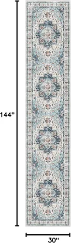 Miniatura 321 de Madane Tapete lavable de 2 x 10 pies para pasillo, cocina, recibidor, clásico, suave, antideslizante para interiores, casa de campo, baño, sala