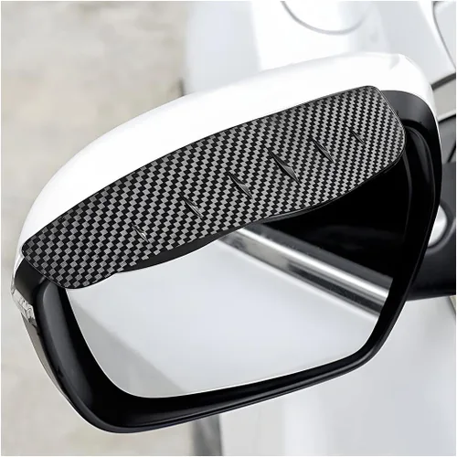 Blilo 2 protectores de visera de humo para espejos laterales de automóvil, cejas impermeables de fibra de carbono para automóviles, camiones y SUV,