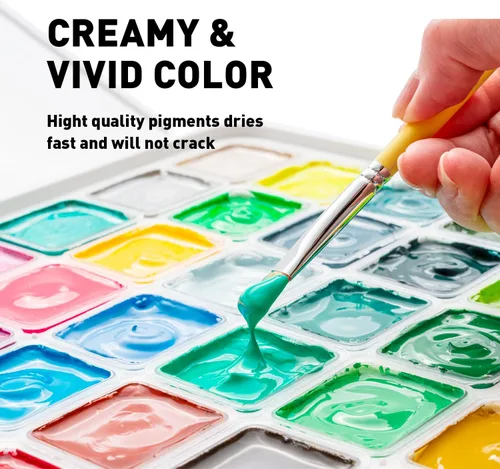 Miniatura 2 de HIMI Juego de pintura gouache, 56 colores x 30 g, diseño único de cápsula de gelatina en estuche de transporte, perfecto para artistas, suministros