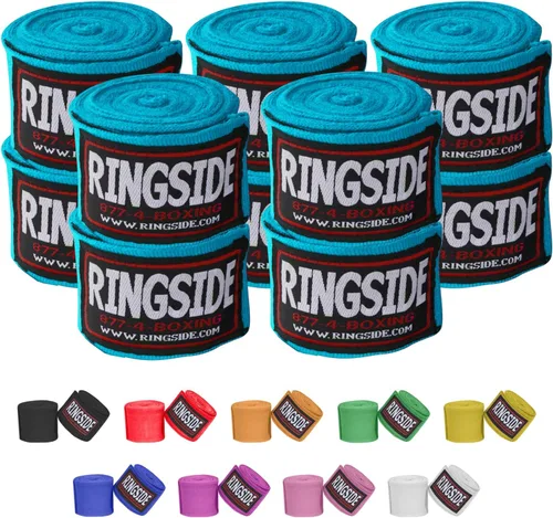 Miniatura 13 de Ringside Mexican Style Boxing Hand Wraps (Pairs) - 180" Semi-Elastic Cotton Blend Wrist Support with Thumb Loop for MMA, Muay Thai, Kickboxing