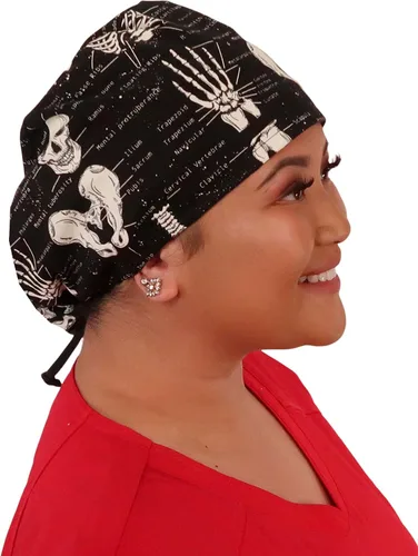 Miniatura 3 de Sparkling EARTH Riley - Gorras médicas con parte delantera plana y espalda espaciosa, cierre de cordón ajustable
