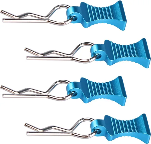 AIMROCK Clips de cuerpo RC R Pins 30 grados ángulo RC Clips con pestañas de tracción para 1/10 1/12 Traxxas Arrma Axial Losi HPI RC Car Crawler Azul