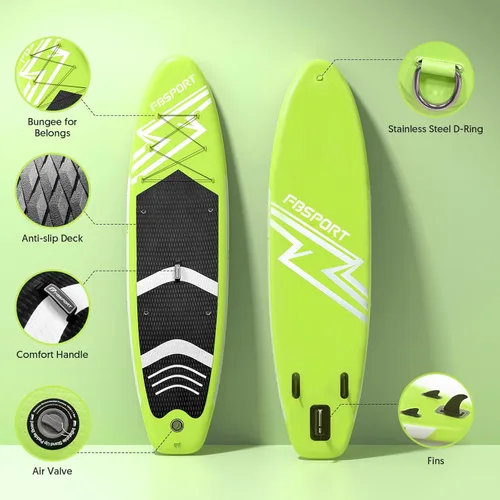 Miniatura 3 de FBSPORT Tabla de remo de pie prémium de 11 pies, tabla de yoga con accesorios de SUP y bolsa de transporte, amplia posición, control de surf